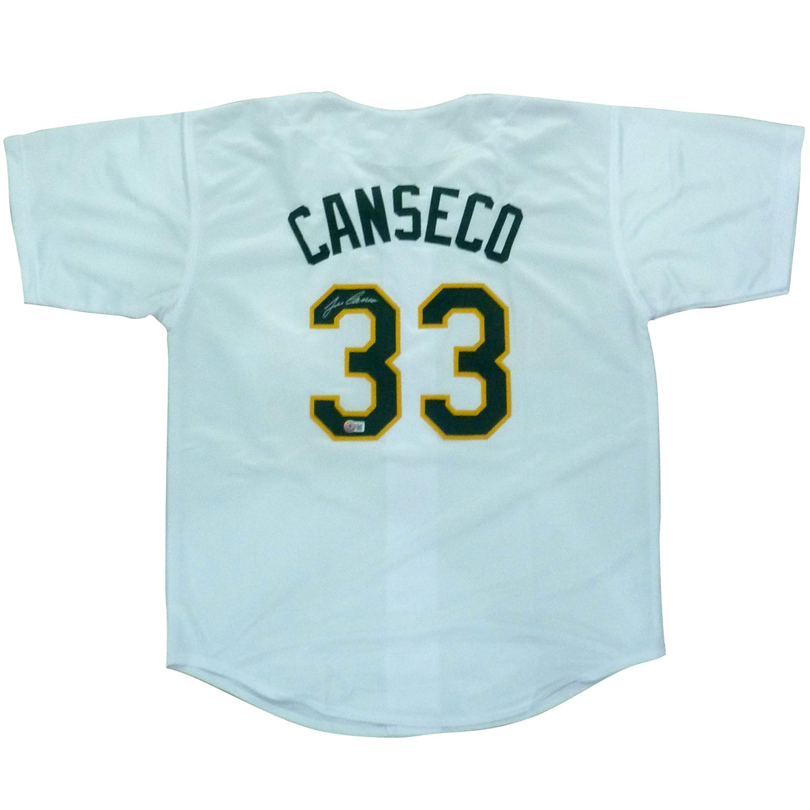 Autographed Jose Canseco Oakland (White #33) Custom Jersey- JSA-Powers Sports Memorabilia