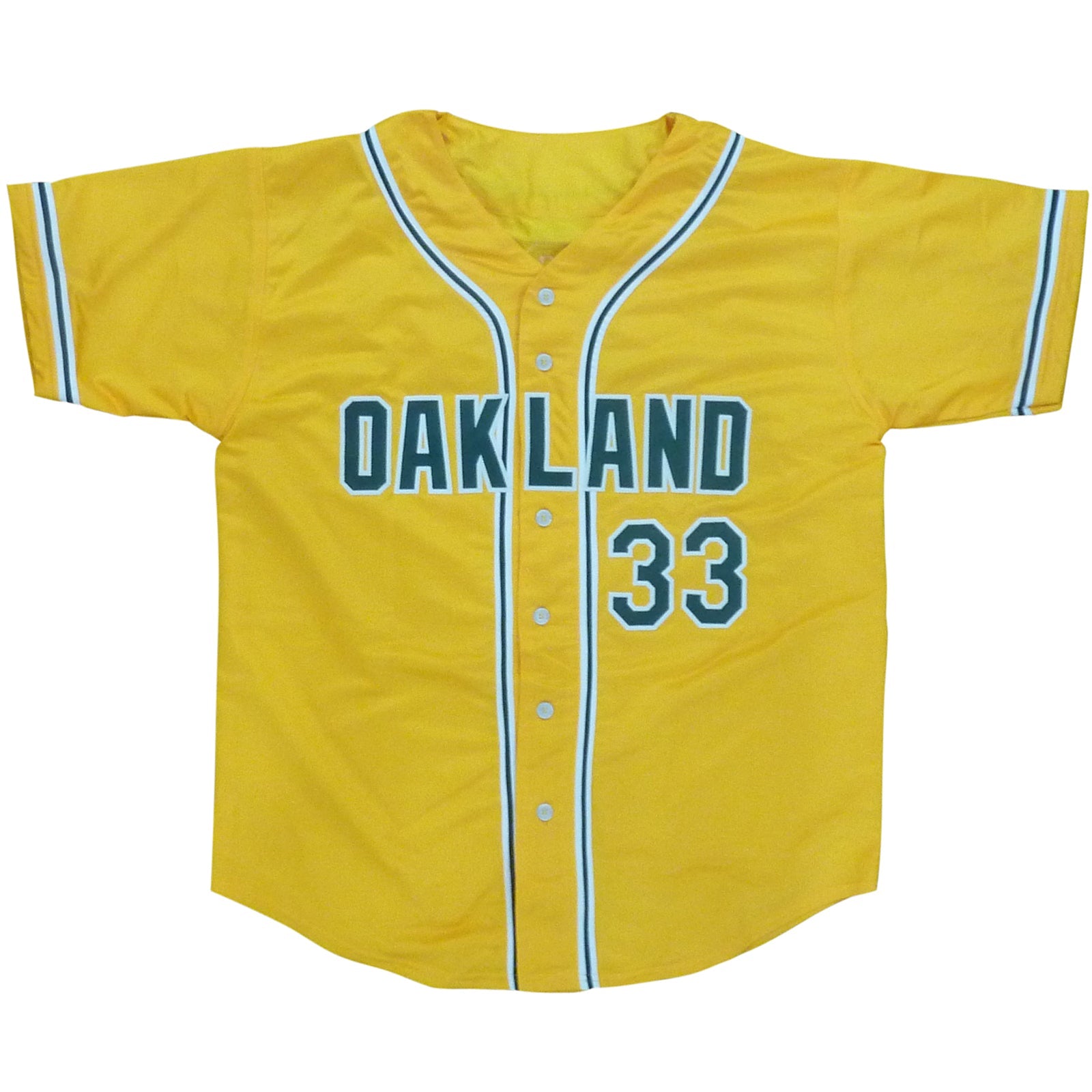 Autographed Jose Canseco Oakland (Yellow #33) Custom Jersey- JSA-Powers Sports Memorabilia