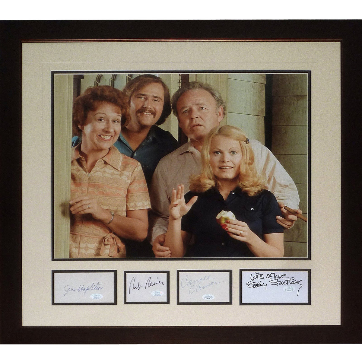 All In The Family Deluxe Framed 16x20 Photo with all 4 Cast Autographs - JSA | Collectible Memorabilia-Powers Sports Memorabilia