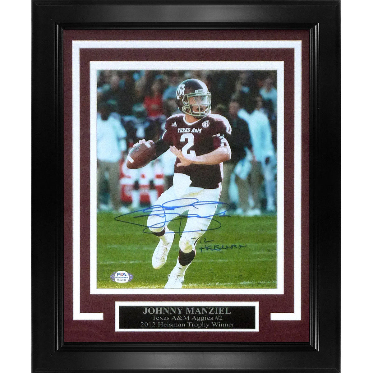 Autographed Johnny Manziel Texas A&M Aggies Deluxe Framed 8x10 Photo - PSA-Powers Sports Memorabilia