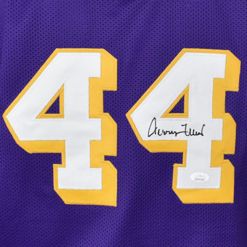 Autographed Jerry West Los Angeles (Purple #44) Custom Jersey - JSA