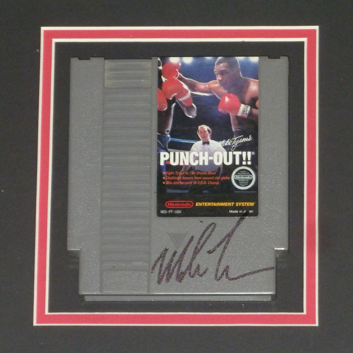 Autographed Mike Tyson Original Nintendo Game Cartridge Deluxe Framed in Punchout Shadowbox Display - JSA-Powers Sports Memorabilia