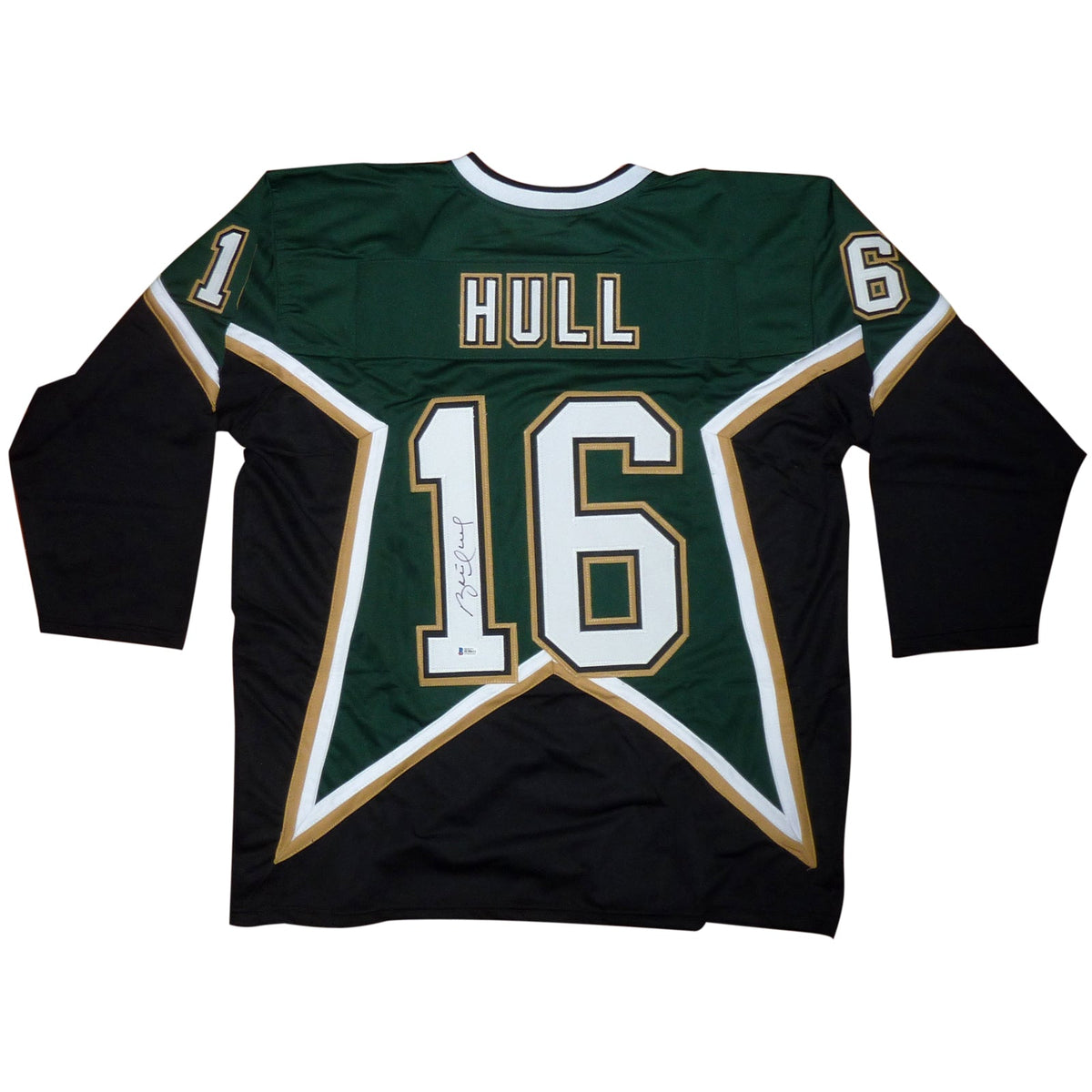 Autographed Brett Hull Dallas (Green #16) Custom Jersey - BAS-Powers Sports Memorabilia