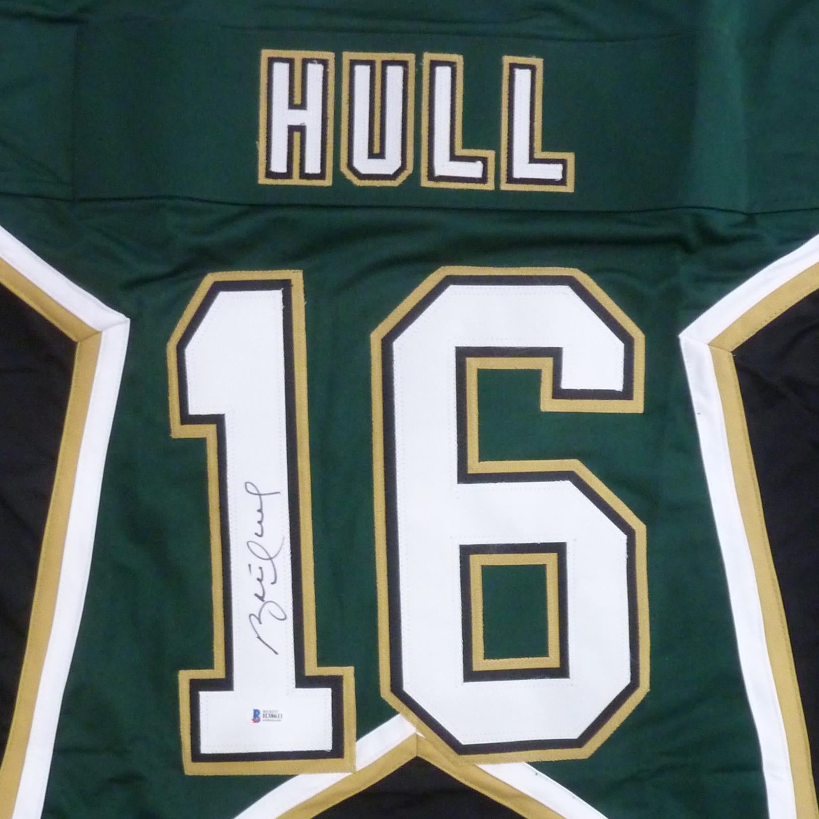 Autographed Brett Hull Dallas (Green #16) Custom Jersey - BAS-Powers Sports Memorabilia