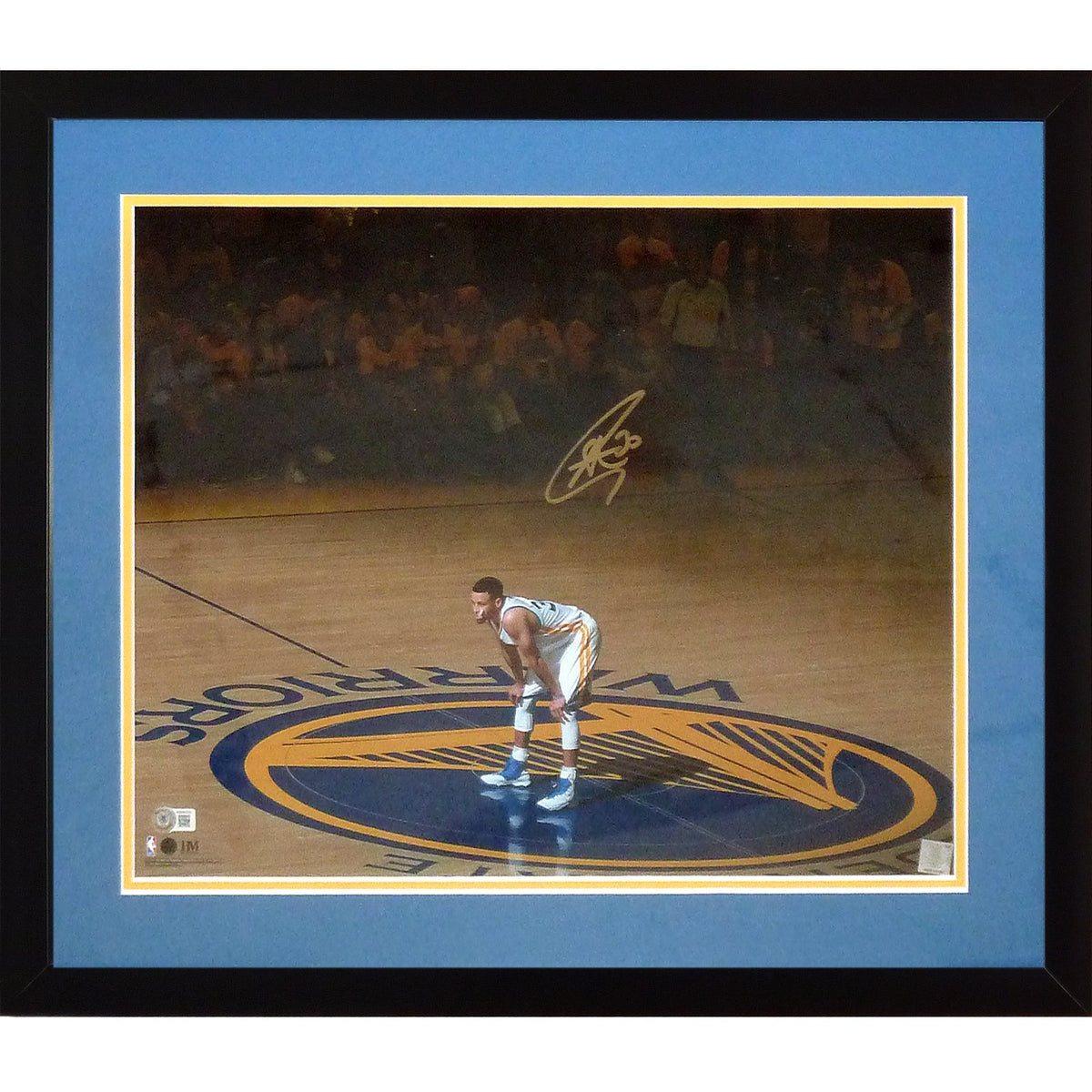 Autographed Stephen Curry Golden State Warriors (Center Court) Deluxe Framed 16x20 Photo - JSA-Powers Sports Memorabilia