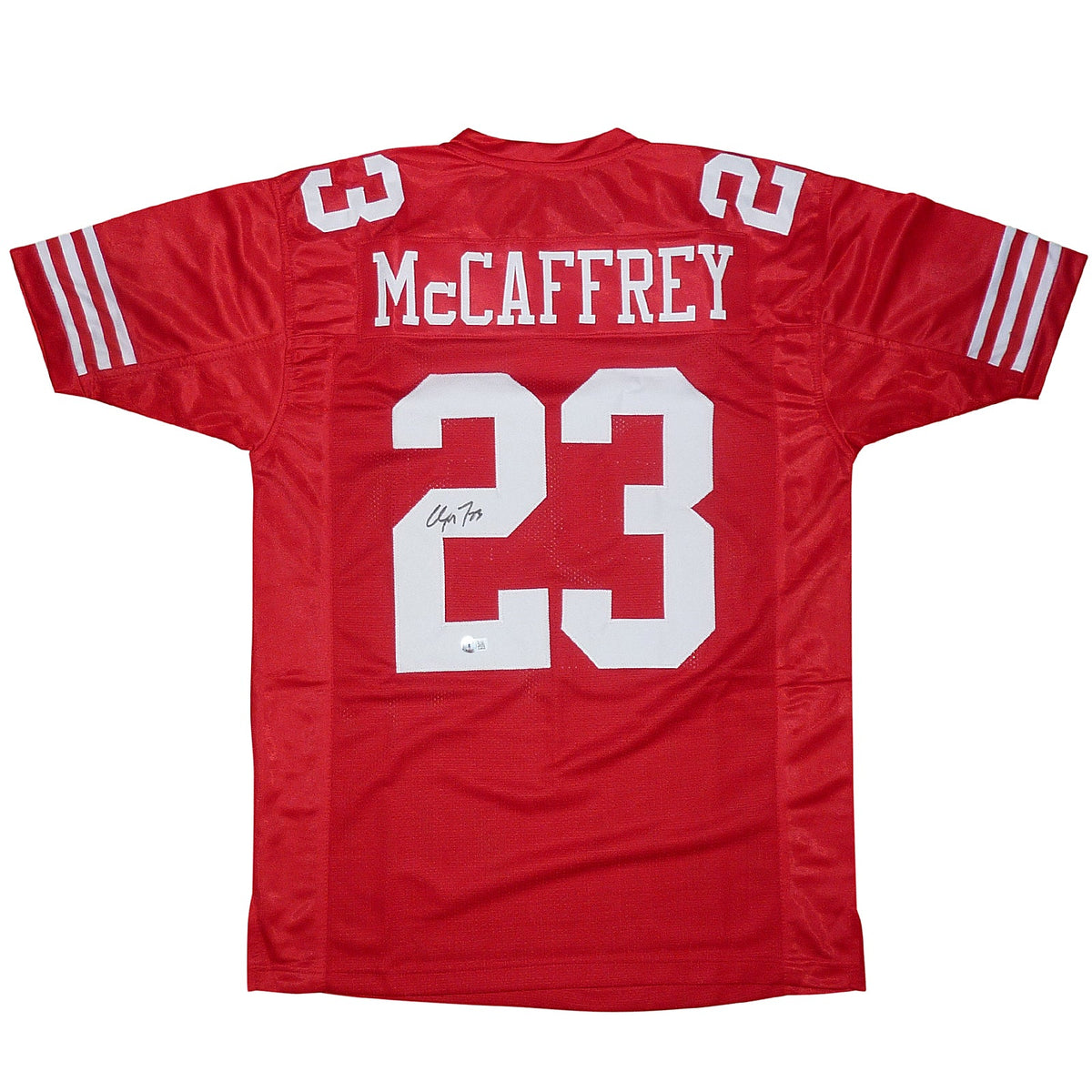Autographed Christian McCaffrey San Francisco (Red #23) Custom Jersey - Beckett-Powers Sports Memorabilia