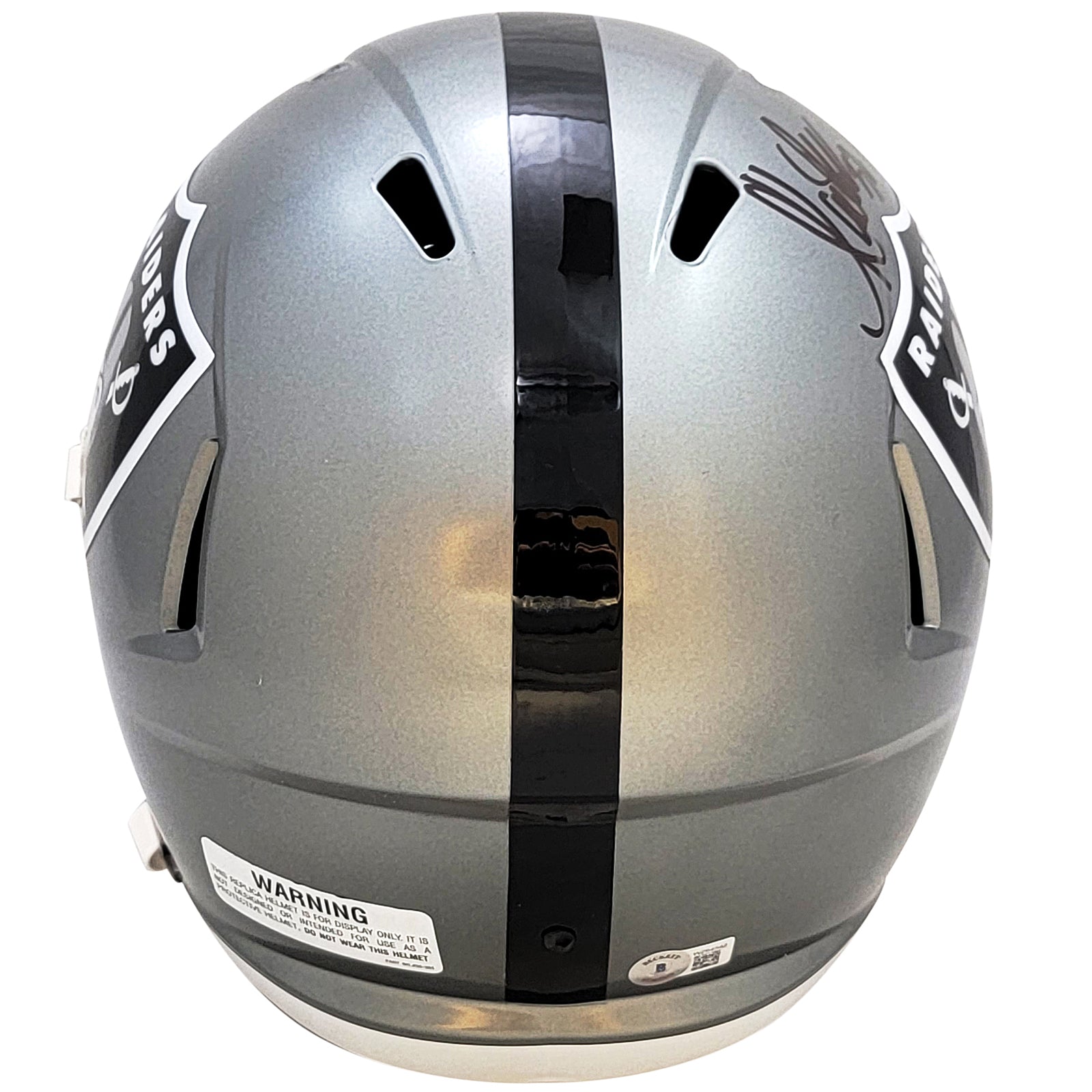 Autographed Marcus Allen Los Angeles Raiders (FLASH Alternate) Deluxe Full-Size Replica Helmet w/ HOF 03 - Beckett-Powers Sports Memorabilia