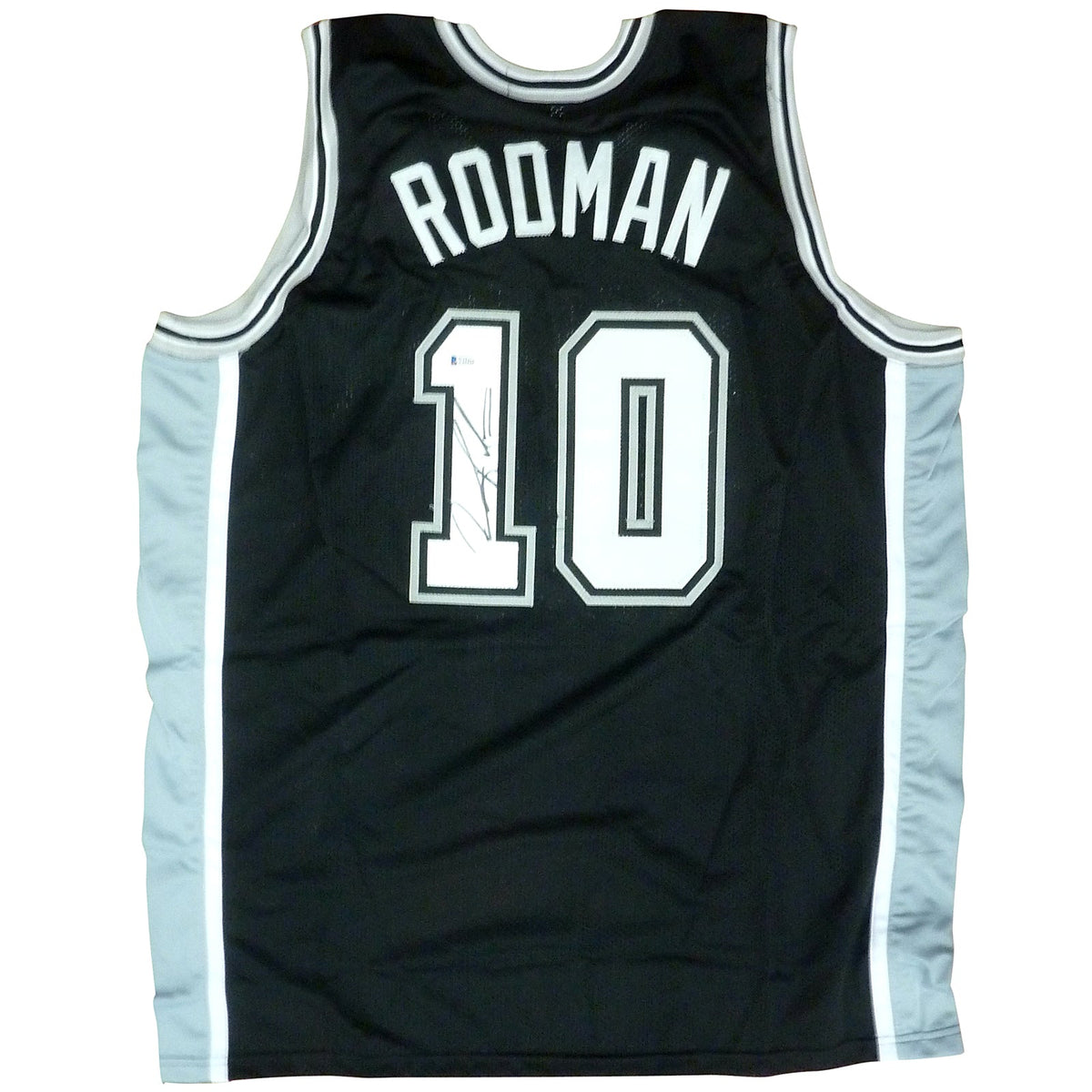 Autographed Dennis Rodman San Antonio (Black #10) Custom Jersey - Beckett-Powers Sports Memorabilia