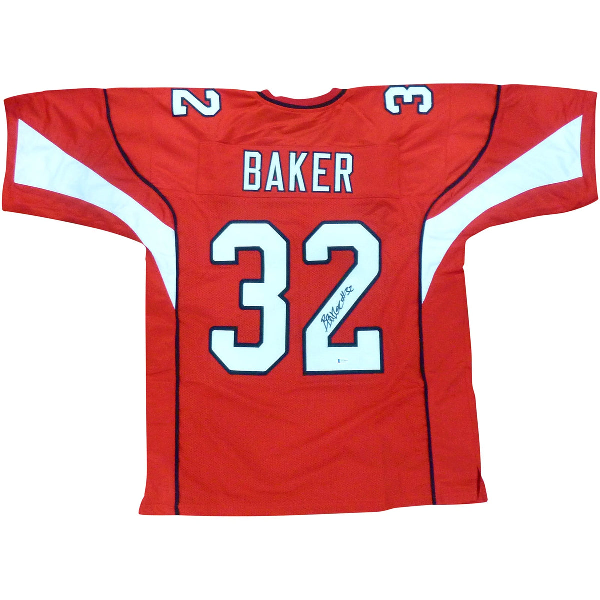 Autographed Buddha Baker Arizona (Red #32) Custom Jersey - Beckett-Powers Sports Memorabilia