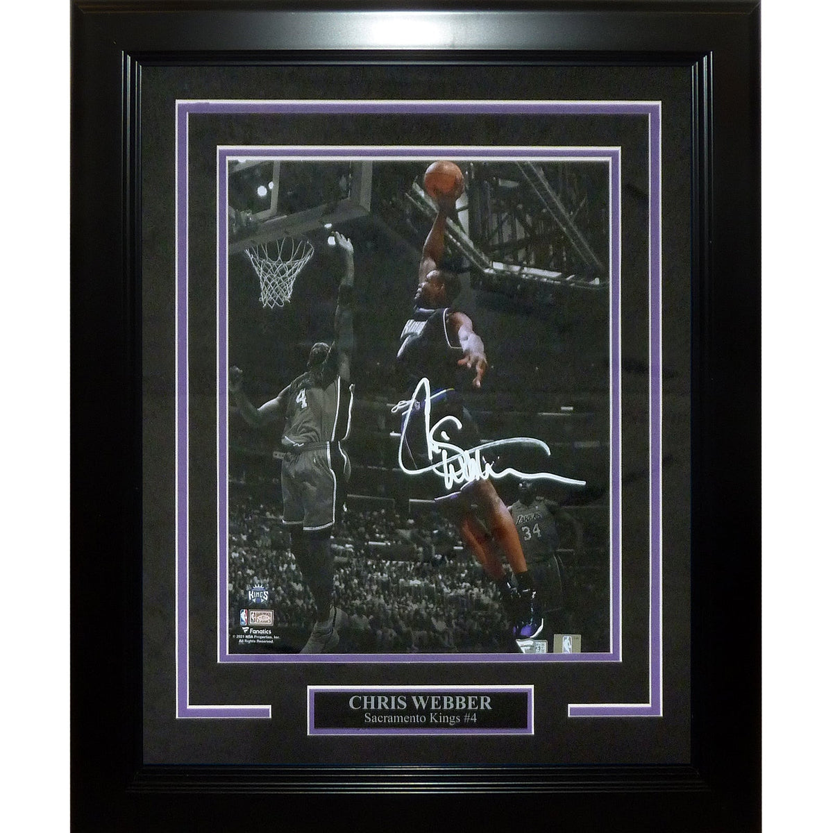 Autographed Chris Webber Sacramento Kings (Spotlight) Deluxe Framed 11x14 Photo - Fanatics-Powers Sports Memorabilia