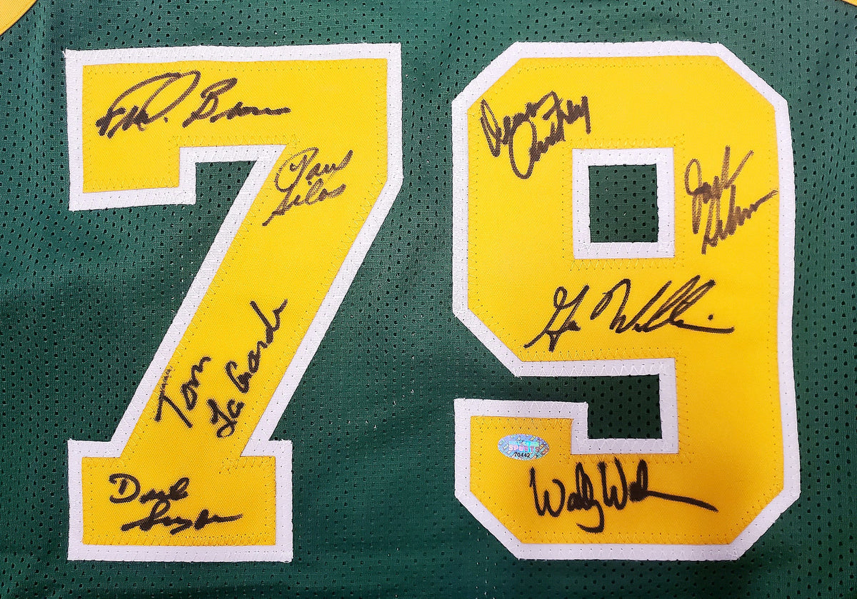 Autographed 1978-79 NBA Champions Seattle Supersonics Multi Seattle (Green #79) Custom Jersey - 9 signatures - Beckett-Powers Sports Memorabilia