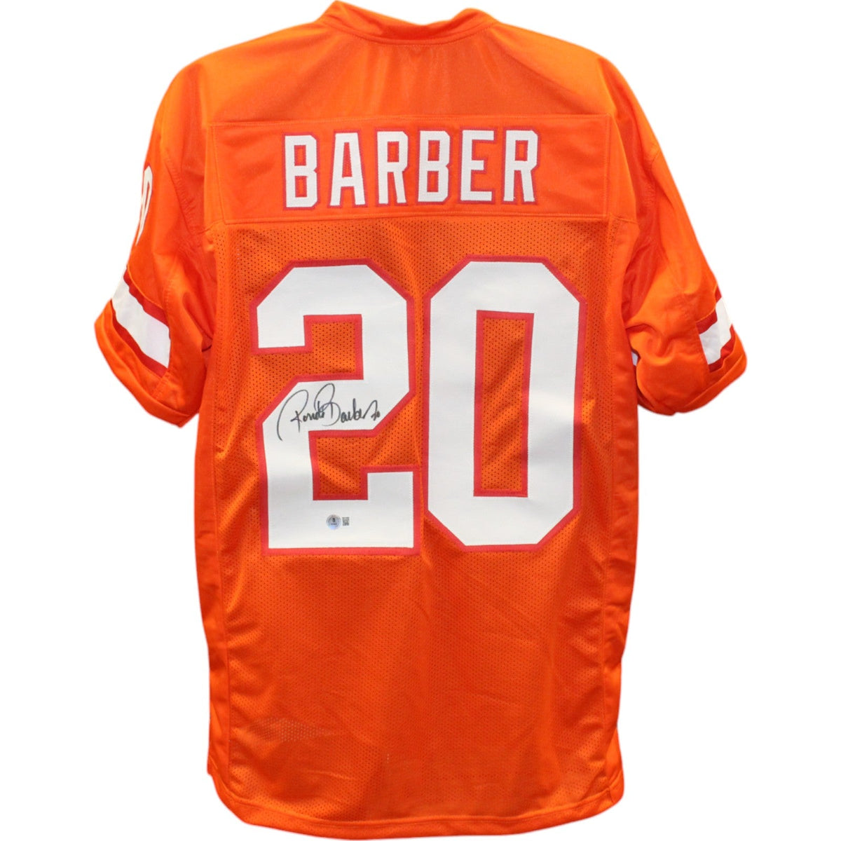 Autographed Ronde Barber Tampa Bay (Creamsicle Throwback #20) Custom Jersey w/ HOF 23 - Beckett-Powers Sports Memorabilia