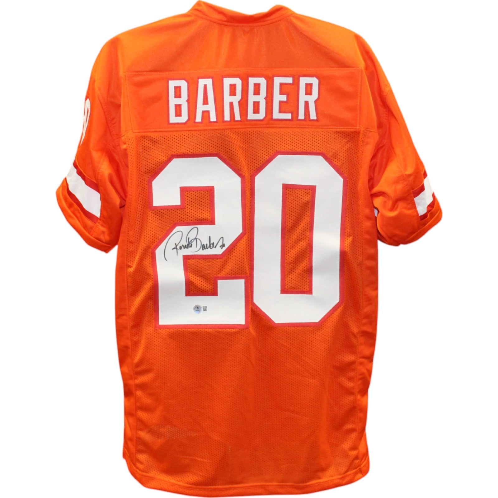 Autographed Ronde Barber Tampa Bay (Creamsicle Throwback #20) Custom Jersey w/ HOF 23 - Beckett-Powers Sports Memorabilia