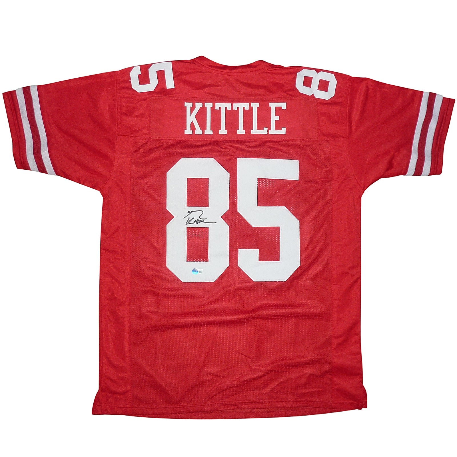 Autographed George Kittle San Francisco (Red #85) Custom Jersey - Beckett-Powers Sports Memorabilia