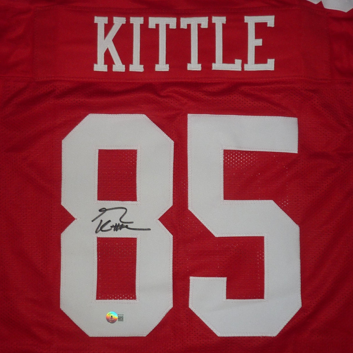 Autographed George Kittle San Francisco (Red #85) Custom Jersey - Beckett-Powers Sports Memorabilia