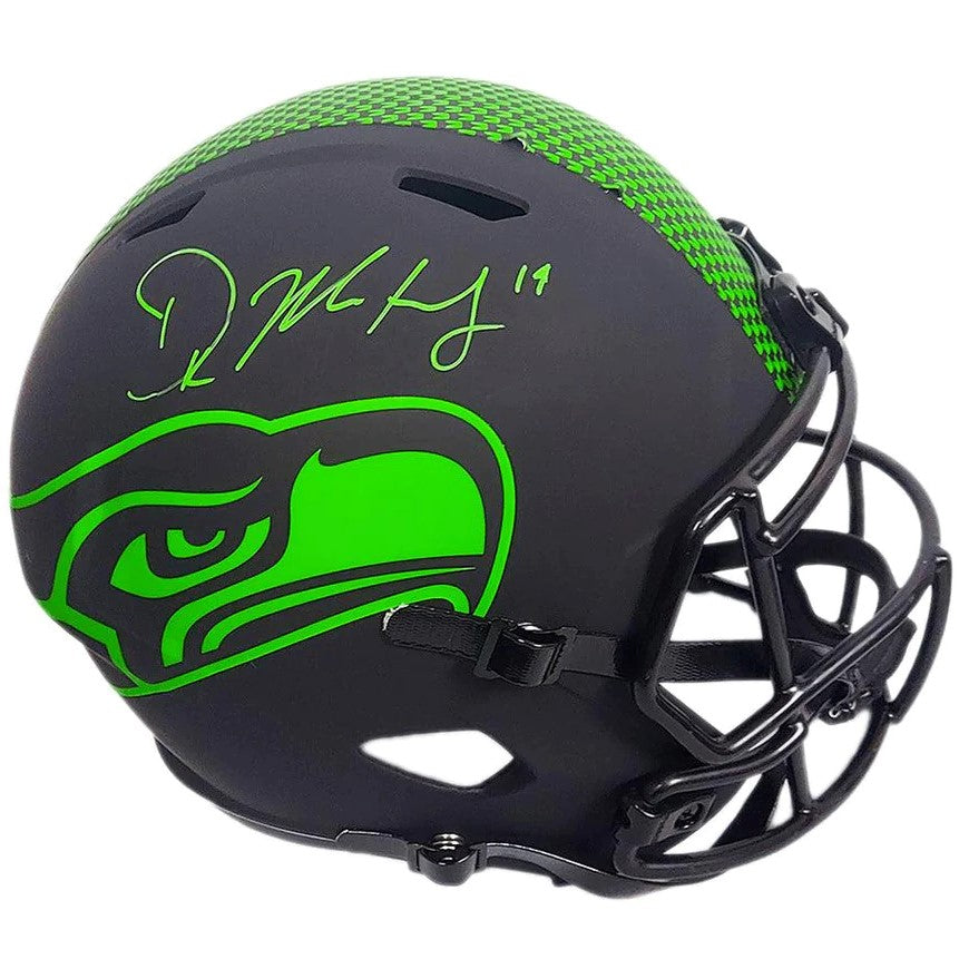 Autographed DK Metcalf Seattle Seahawks "Eclipse" Black Full-Size Replica Helmet - BAS-Powers Sports Memorabilia
