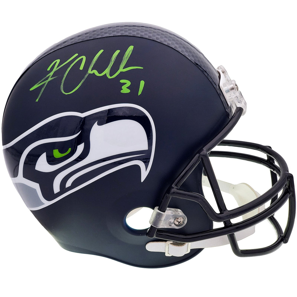 Autographed Kam Chancellor Seattle Seahawks Deluxe Full-Size Replica Helmet - MCS-Powers Sports Memorabilia