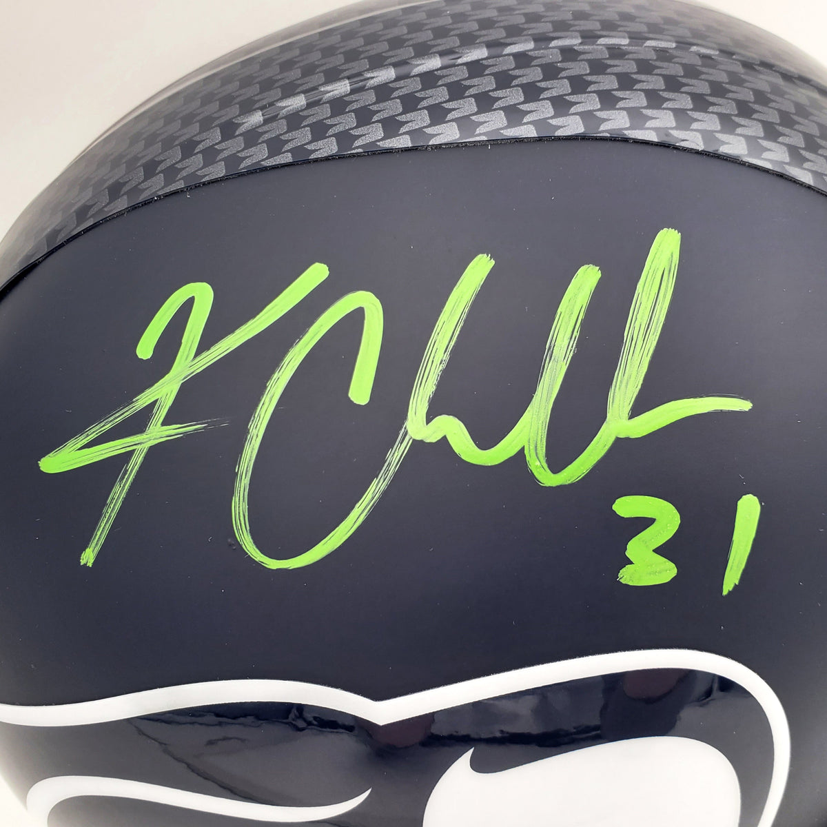Autographed Kam Chancellor Seattle Seahawks Deluxe Full-Size Replica Helmet - MCS-Powers Sports Memorabilia