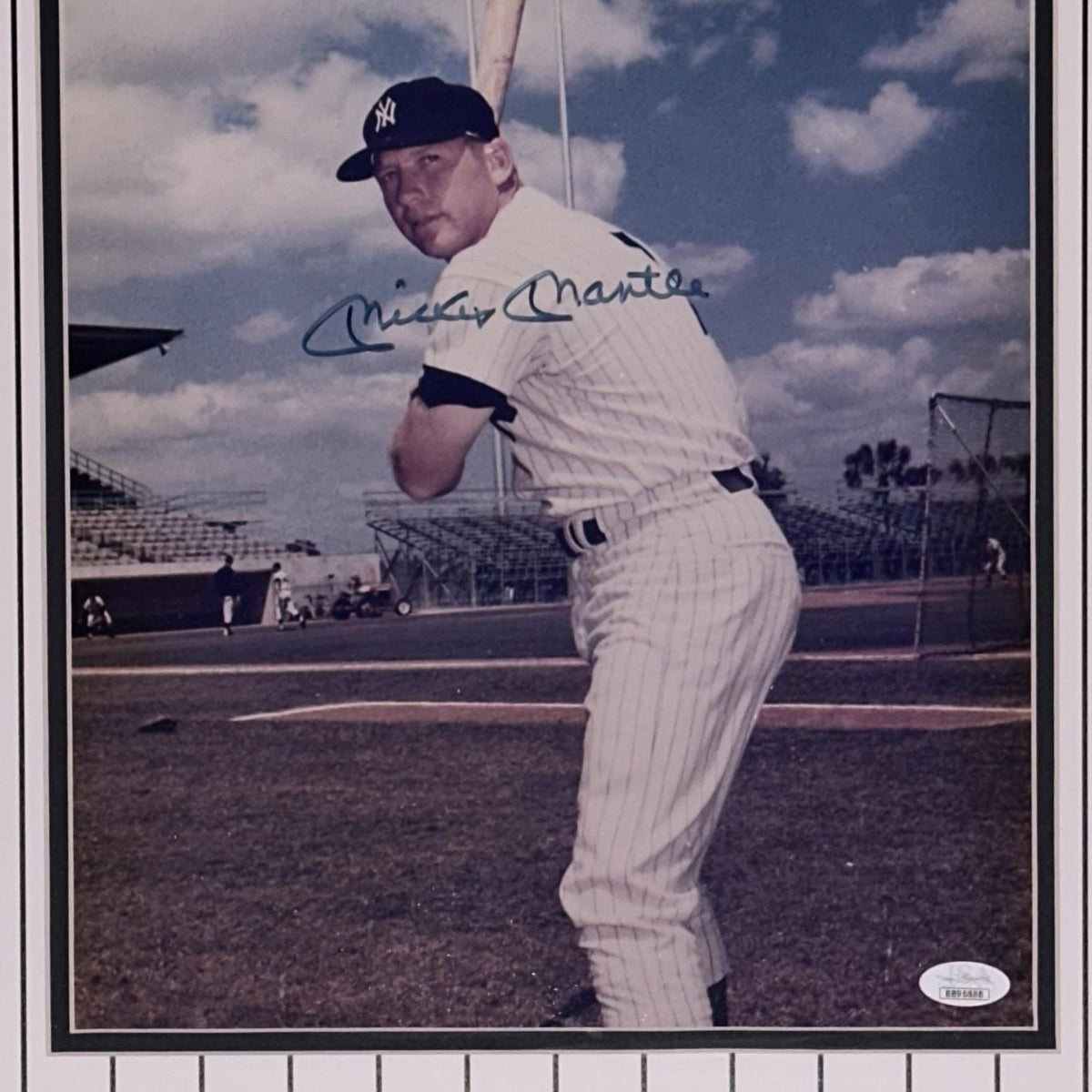 Autographed Mickey Mantle New York Yankees Deluxe Framed 11x14 Photo - JSA Letter-Powers Sports Memorabilia