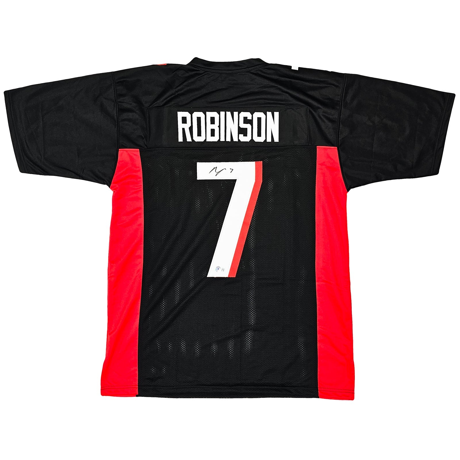 Autographed Bijan Robinson Atlanta (Black #7) Custom Jersey - BAS Witness-Powers Sports Memorabilia
