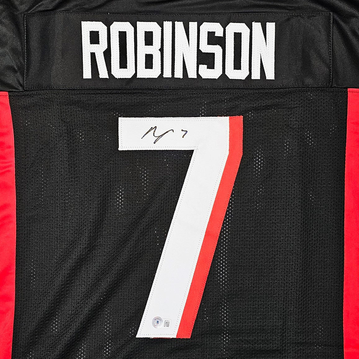 Autographed Bijan Robinson Atlanta (Black #7) Custom Jersey - BAS Witness-Powers Sports Memorabilia