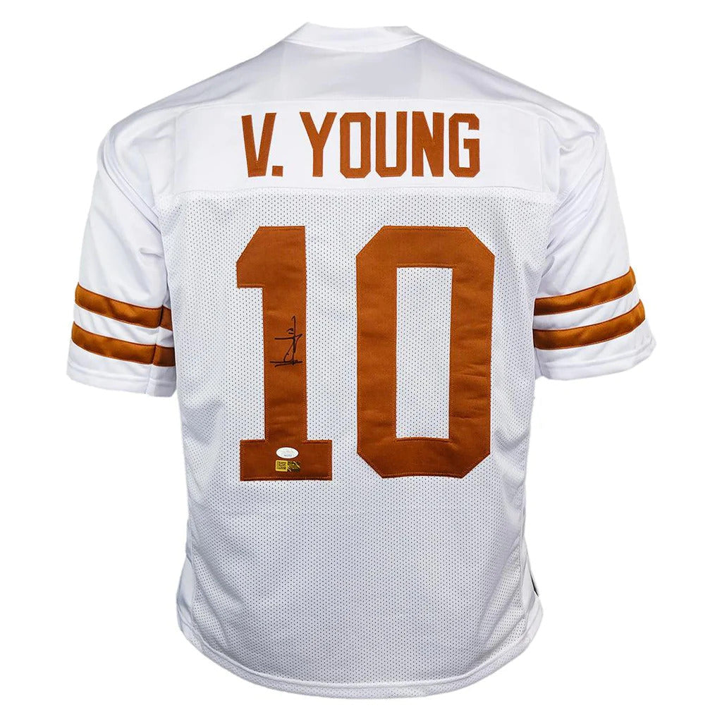 Autographed Vince Young Texas Longhorns (White #10) Custom Jersey - JSA-Powers Sports Memorabilia