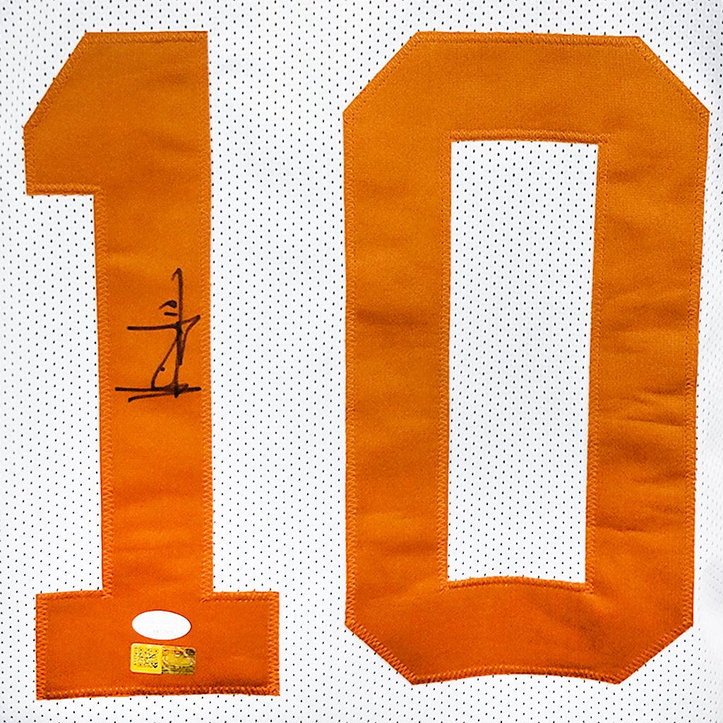 Autographed Vince Young Texas Longhorns (White #10) Custom Jersey - JSA-Powers Sports Memorabilia