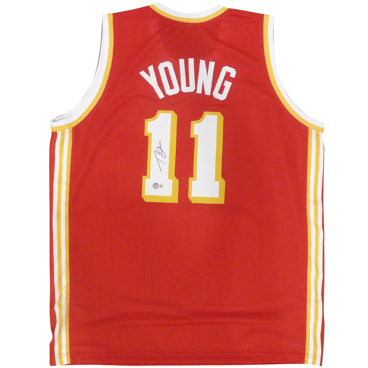 Autographed Trae Young Atlanta (Red #11) Custom Jersey - Beckett-Powers Sports Memorabilia