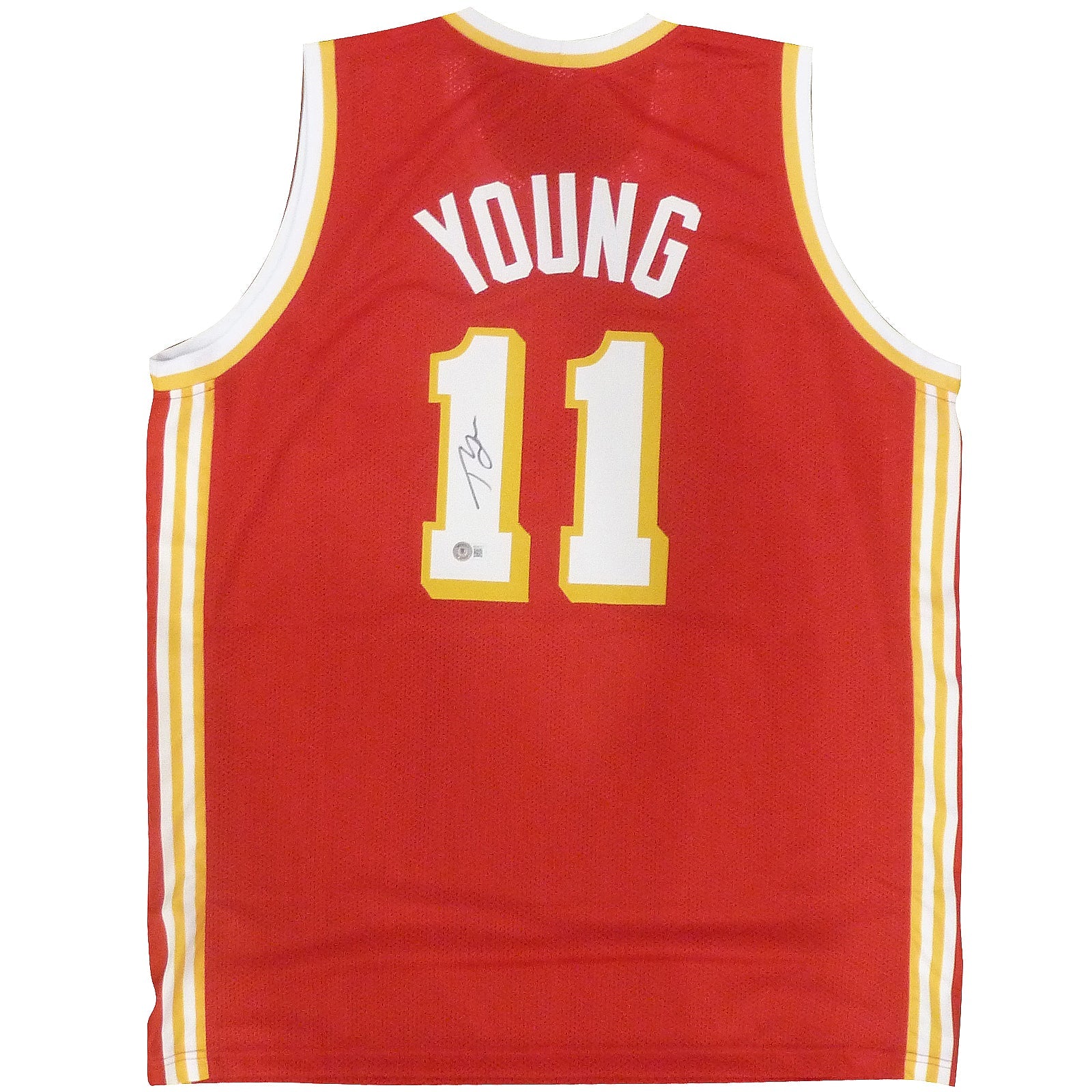 Autographed Trae Young Atlanta (Red #11) Custom Jersey - Beckett-Powers Sports Memorabilia