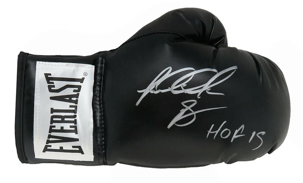 Autographed Riddick Bowe Black Everlast Boxing Glove w/ "HOF 15" - JSA-Powers Sports Memorabilia
