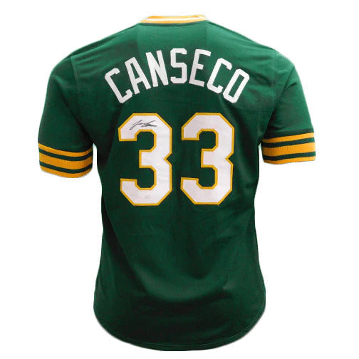 Autographed Jose Canseco Oakland (Green #33) Custom Jersey - JSA-Powers Sports Memorabilia