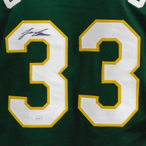 Autographed Jose Canseco Oakland (Green #33) Custom Jersey - JSA-Powers Sports Memorabilia