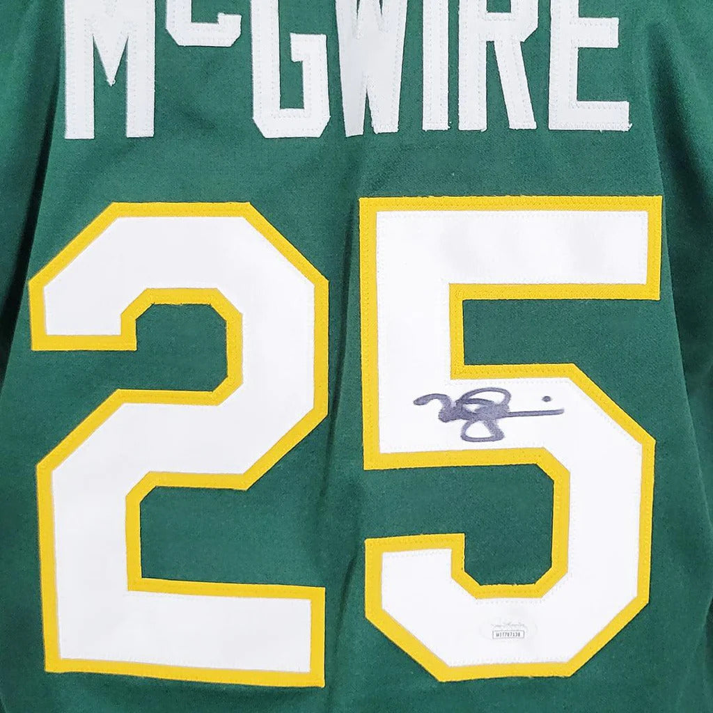 Autographed Mark McGwire Oakland (Green #25) Custom Jersey - JSA-Powers Sports Memorabilia