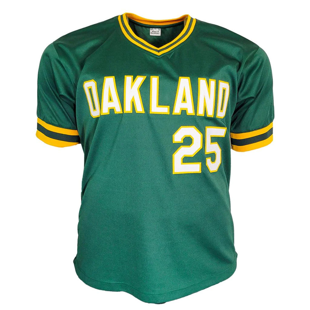 Autographed Mark McGwire Oakland (Green #25) Custom Jersey - JSA-Powers Sports Memorabilia