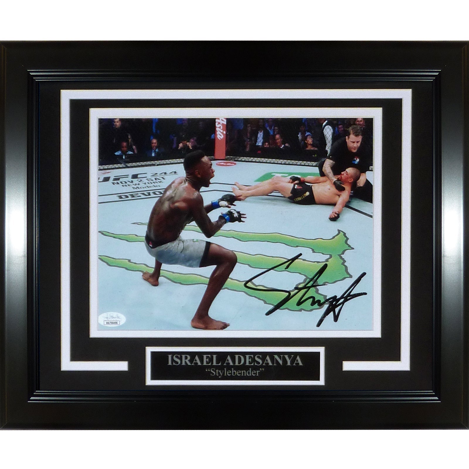 Autographed Israel Adesanya UFC (vs Whittaker) Deluxe Framed 8x10 Photo - JSA-Powers Sports Memorabilia