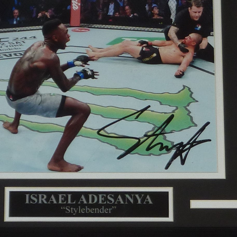 Autographed Israel Adesanya UFC (vs Whittaker) Deluxe Framed 8x10 Photo - JSA-Powers Sports Memorabilia