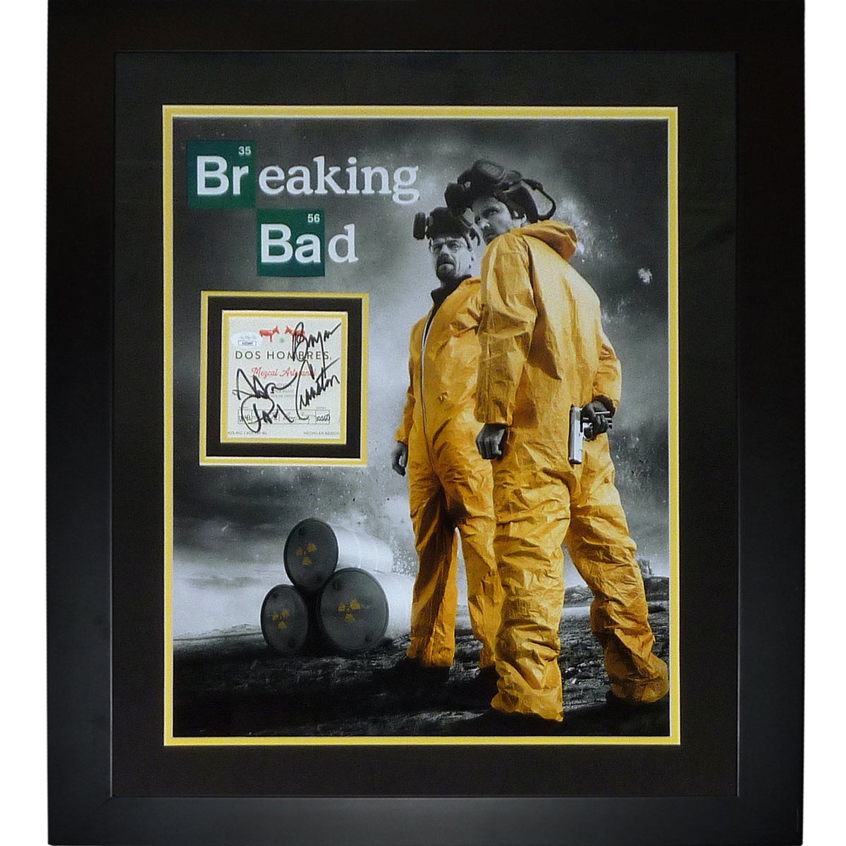Breaking Bad 16x20 TV Poster Deluxe Framed with Bryan Cranston And Aaron Paul Autograph - JSA-Powers Sports Memorabilia
