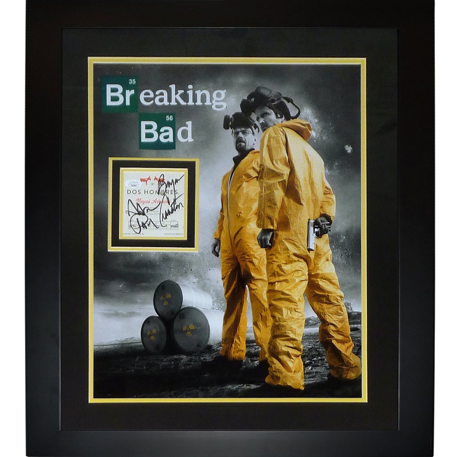 Breaking Bad 16x20 TV Poster Deluxe Framed with Bryan Cranston And Aaron Paul Autograph - JSA-Powers Sports Memorabilia