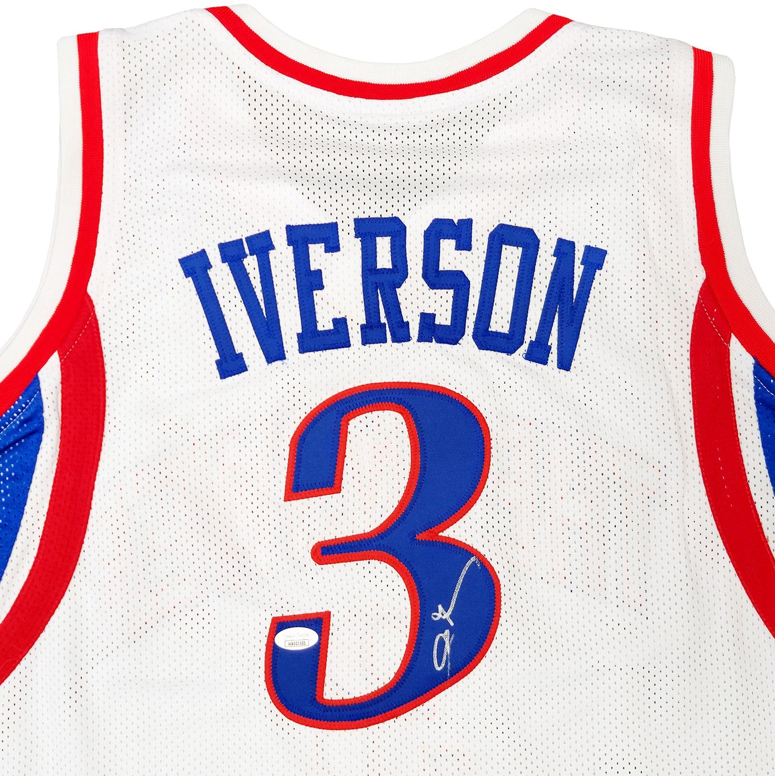 Autographed Allen Iverson Philadelphia (White #3) Custom Jersey - JSA-Powers Sports Memorabilia