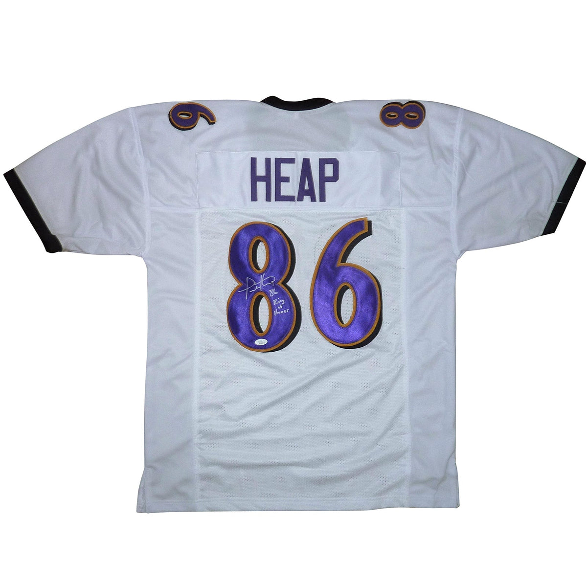 Autographed Todd Heap Baltimore (White #86) Custom Jersey w/ Ring of Honor - JSA-Powers Sports Memorabilia