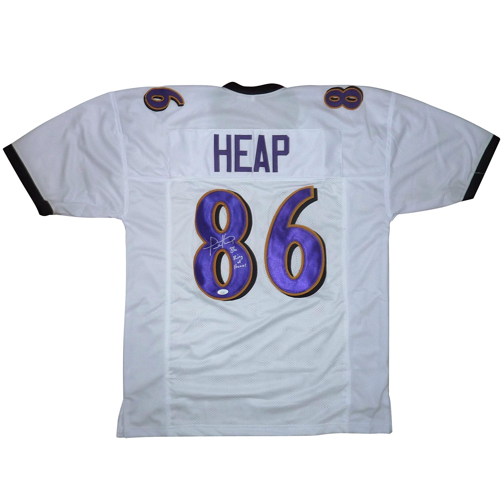 Autographed Todd Heap Baltimore (White #86) Custom Jersey w/ Ring of Honor - JSA-Powers Sports Memorabilia