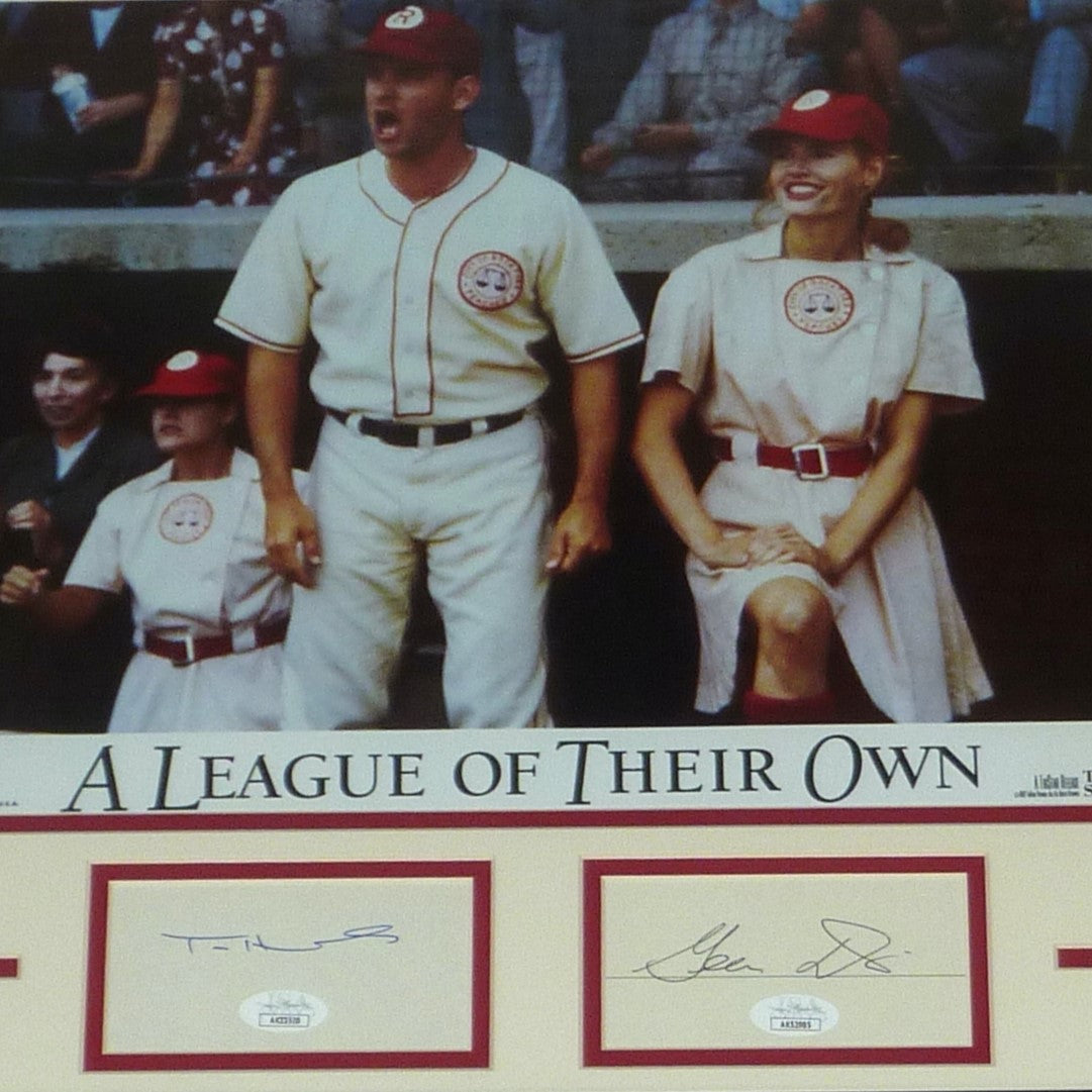 Autographed Tom Hanks And Geena Davis "A League of their Own" Deluxe Framed Piece - JSA-Powers Sports Memorabilia