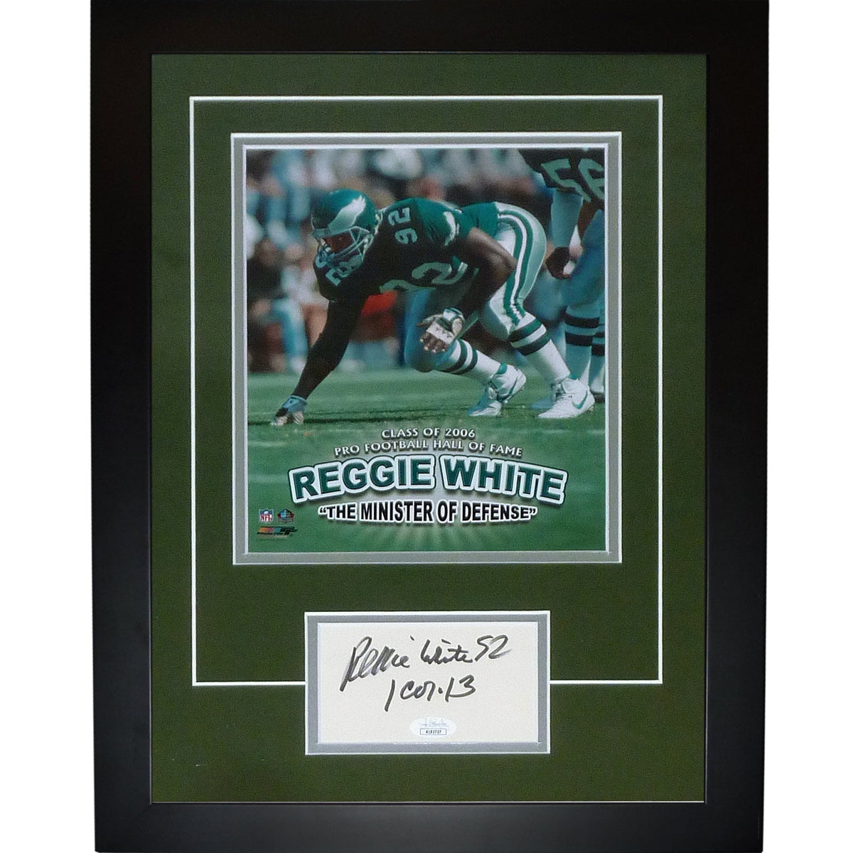 Autographed Reggie White Philadelphia Eagles "Signature Series" Frame - JSA