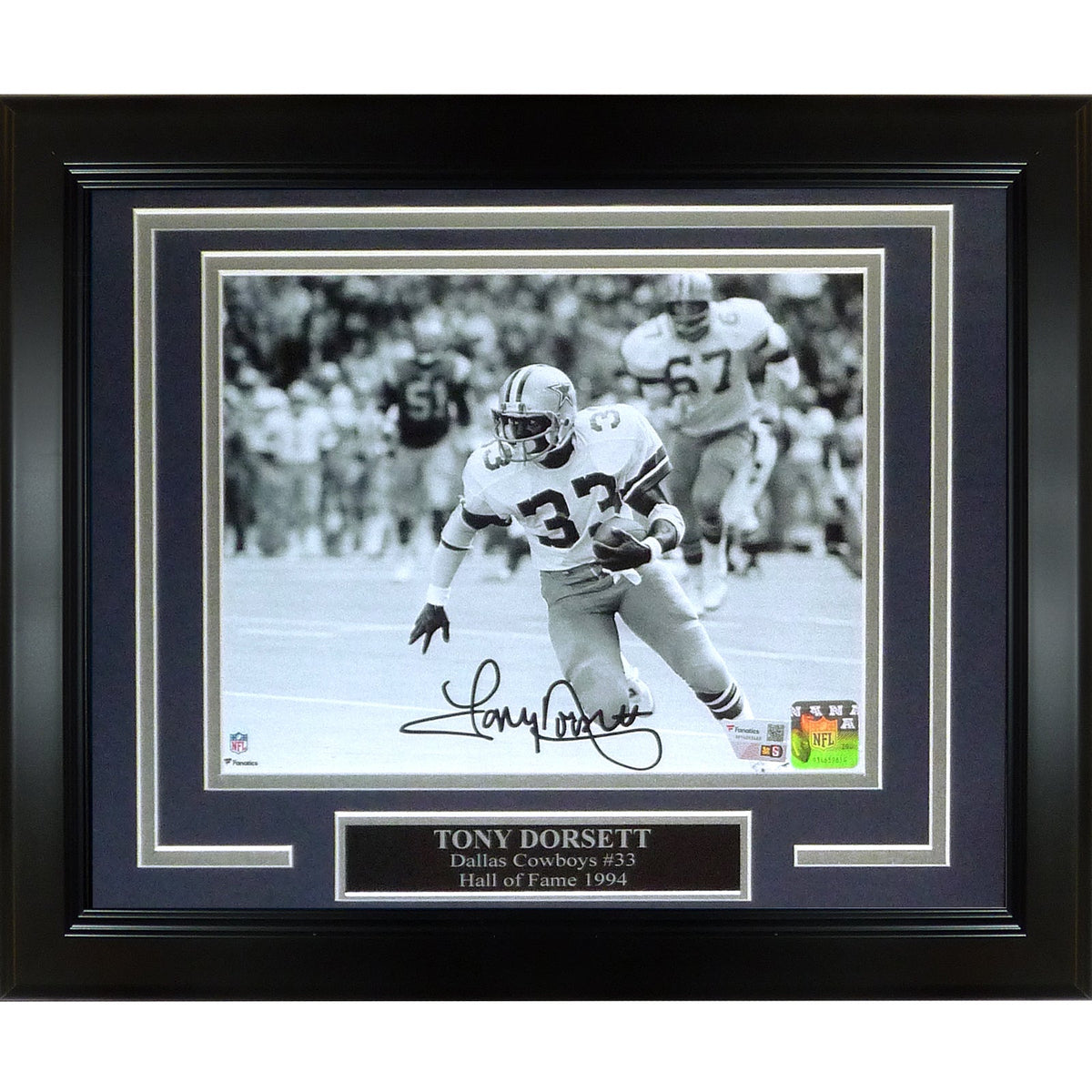 Autographed Tony Dorsett Dallas Cowboys Deluxe Framed 8x10 Photo - Fanatics-Powers Sports Memorabilia