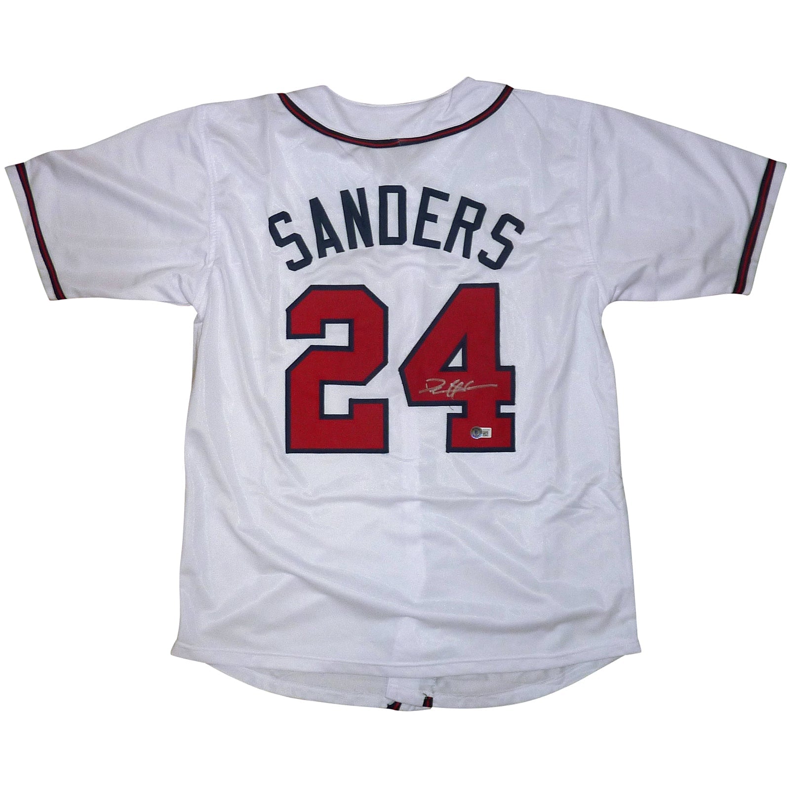 Autographed Deion Sanders Atlanta Braves (White #24) Custom Jersey - Beckett-Powers Sports Memorabilia