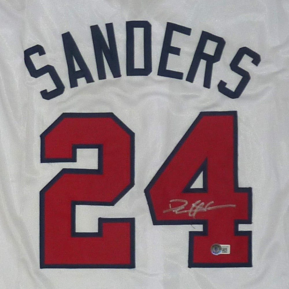 Autographed Deion Sanders Atlanta Braves (White #24) Custom Jersey - Beckett-Powers Sports Memorabilia