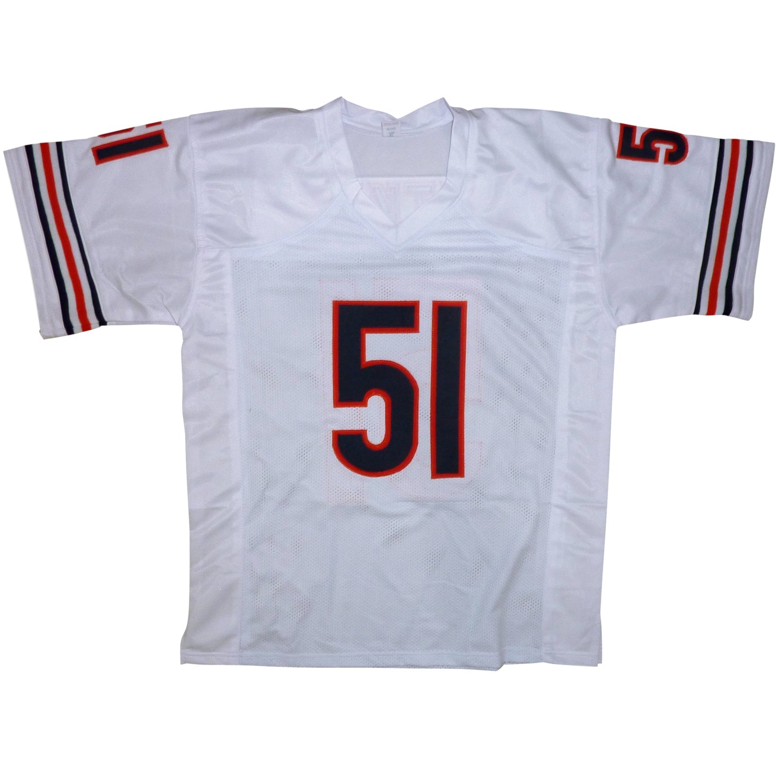 Autographed Dick Butkus Chicago (White #51) Custom Jersey - Beckett-Powers Sports Memorabilia