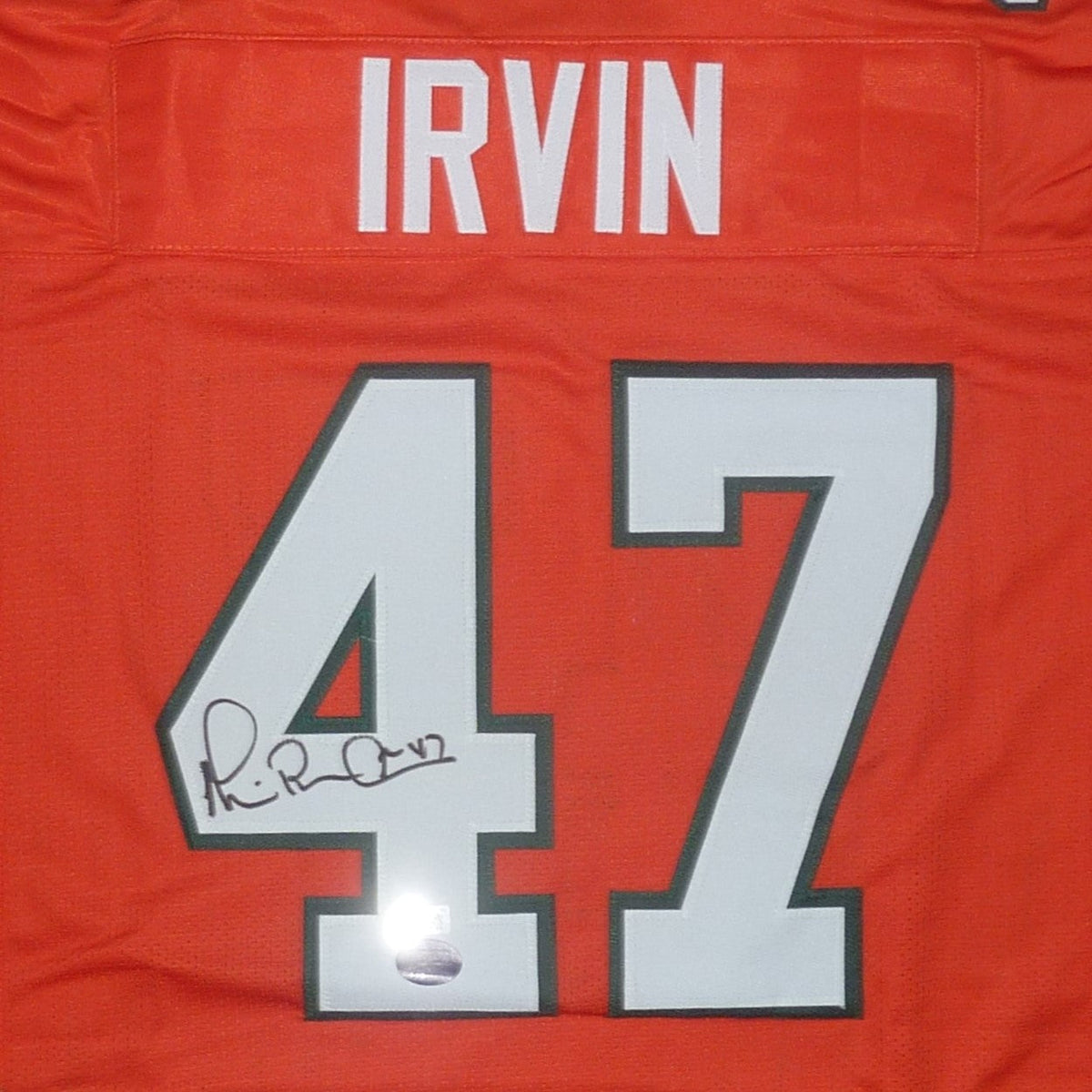 Autographed Michael Irvin Miami Hurricanes (Orange #47) Custom Jersey - Beckett-Powers Sports Memorabilia