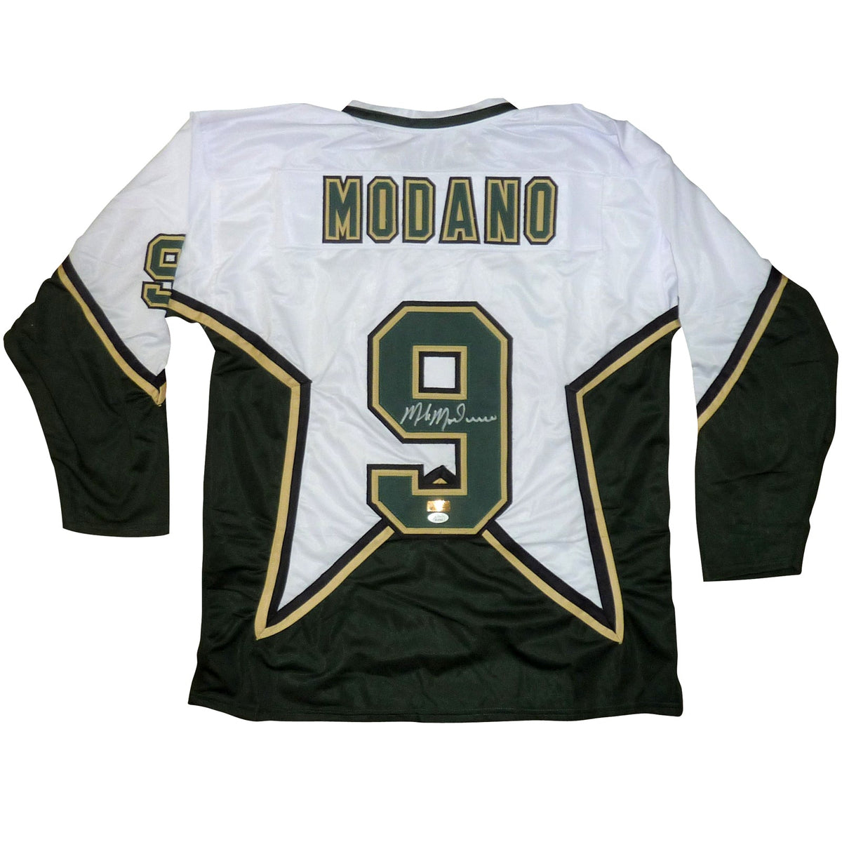 Autographed Mike Modano Dallas (White #9) Custom Jersey - JSA-Powers Sports Memorabilia