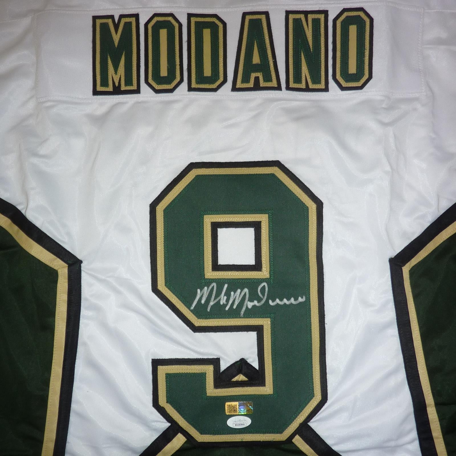 Autographed Mike Modano Dallas (White #9) Custom Jersey - JSA-Powers Sports Memorabilia